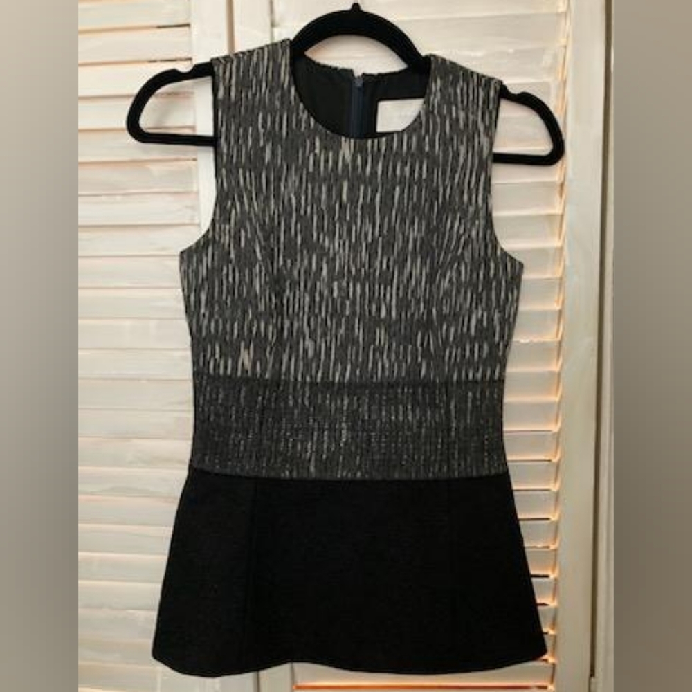Hugo Boss Runway Collection Peplum Top. Wool blend size 0. Like new